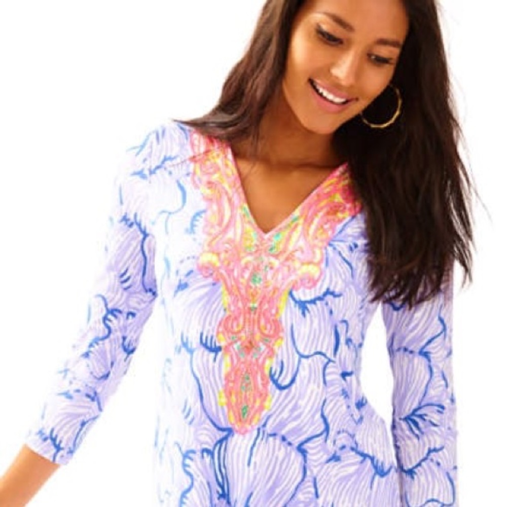 Lilly Pulitzer Bordeaux Tunic in House of Nemo Lilac size XL
